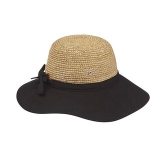 Florabella Keri Wide- Crochet and Cotton Canvas Hat New no tags